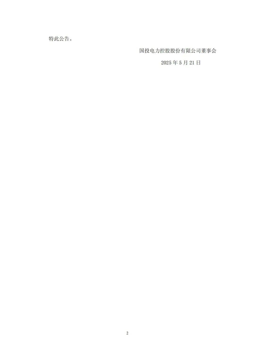 国投电力副董事长辞职